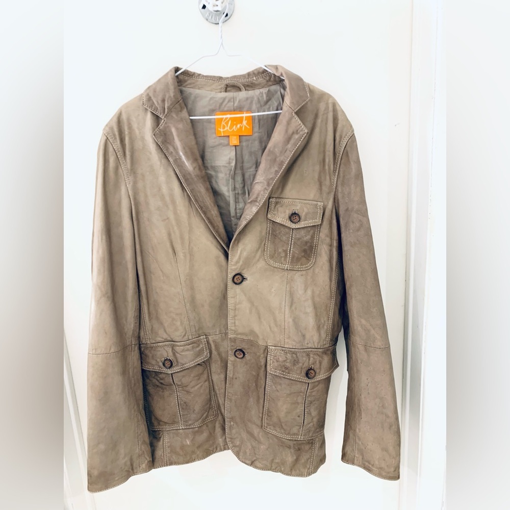 Copy for women. Blink brand technically men’s leather jacket